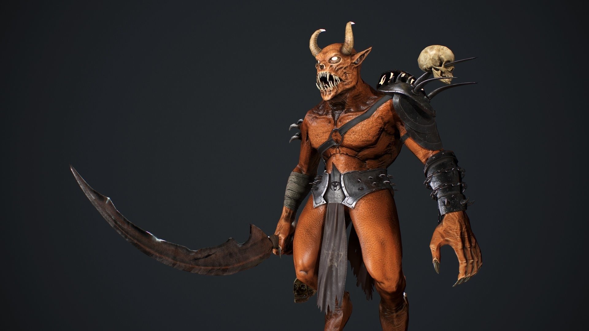 Demon 2 holding sword Low-poly 3D model_21