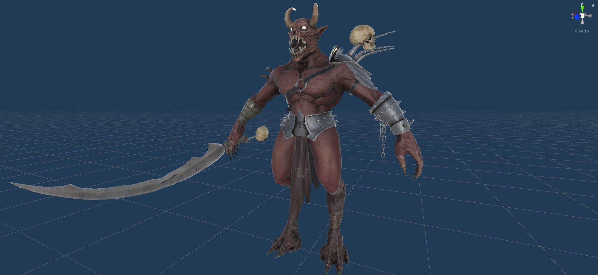 Demon 2 holding sword Low-poly 3D model_28