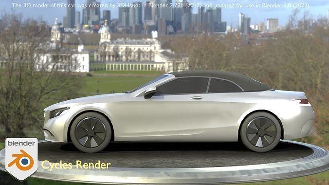 City Car 74 Upper Class Type-A  Silver Low-poly 3D model