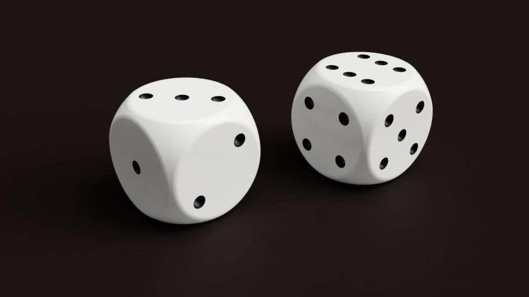 The classic dice six sides 16 mm 3D print model_0