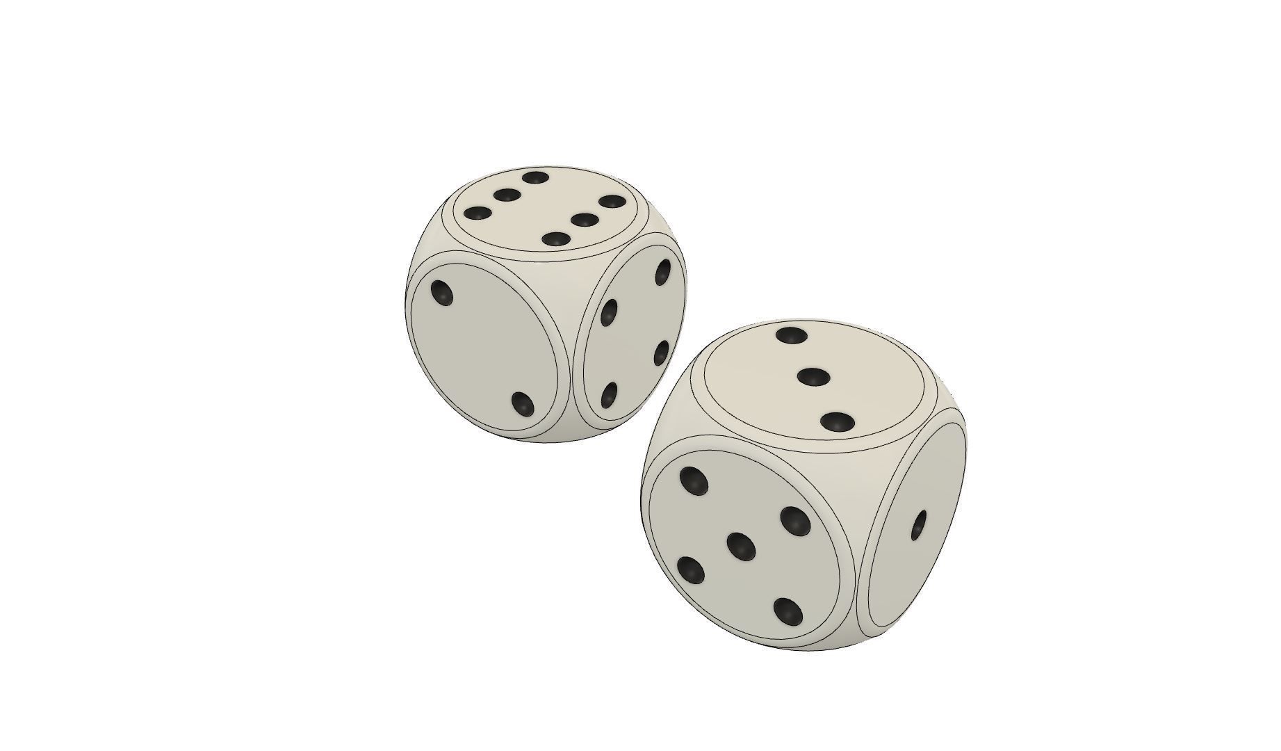 The classic dice six sides 16 mm 3D print model_5