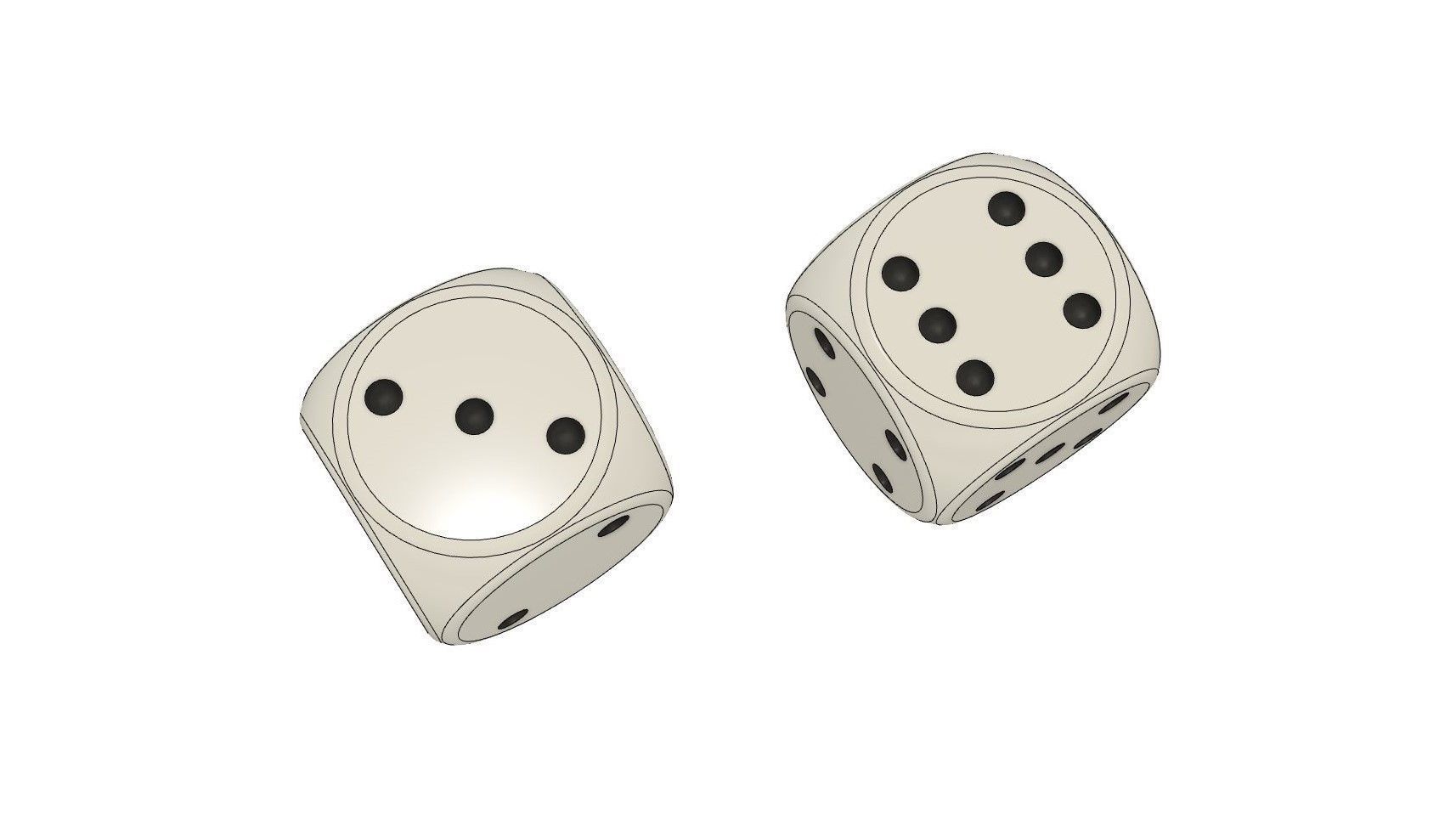 The classic dice six sides 16 mm 3D print model_2