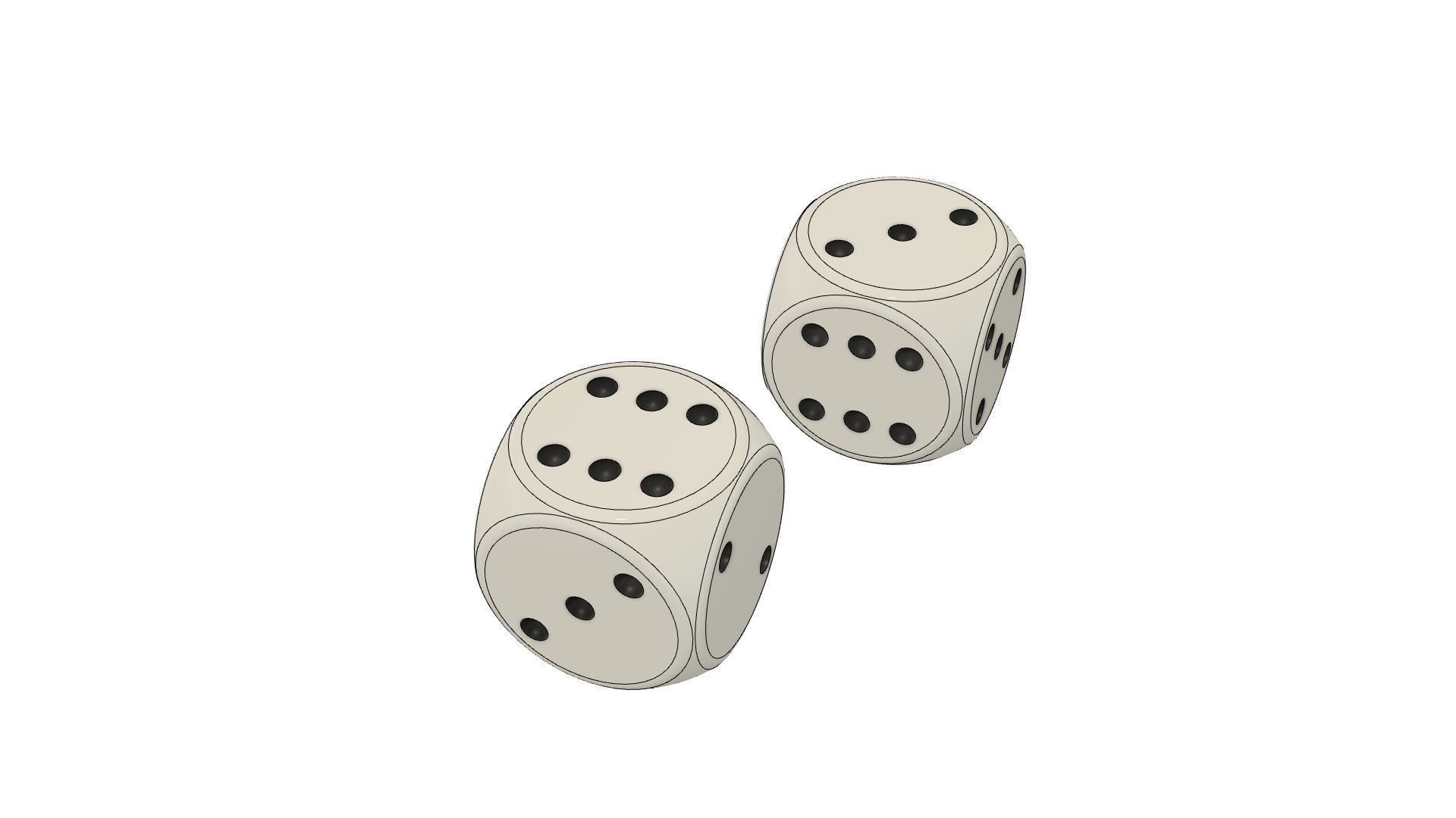 The classic dice six sides 16 mm 3D print model_3