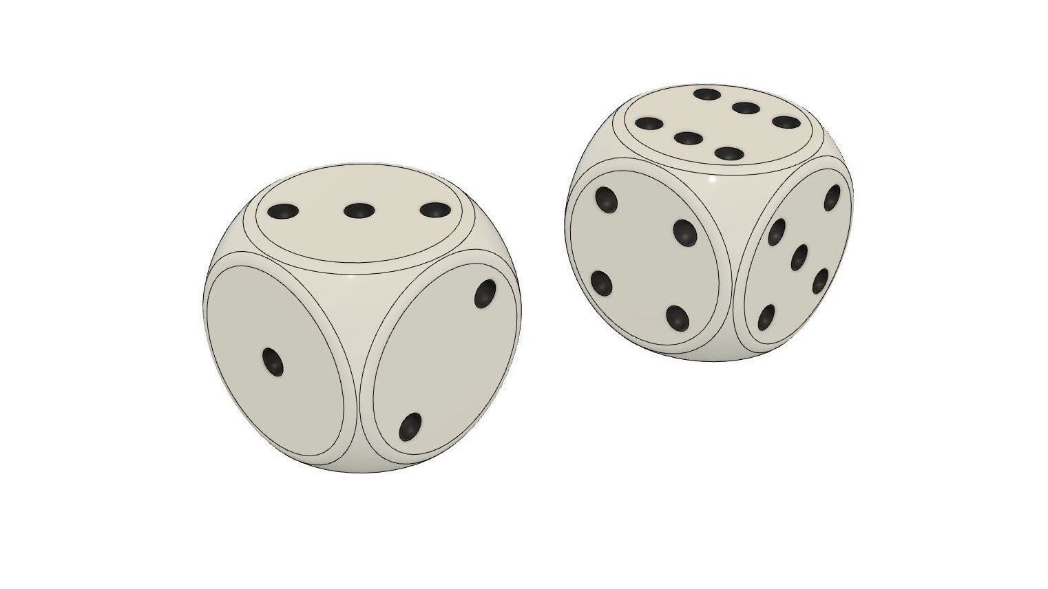 The classic dice six sides 16 mm 3D print model_1