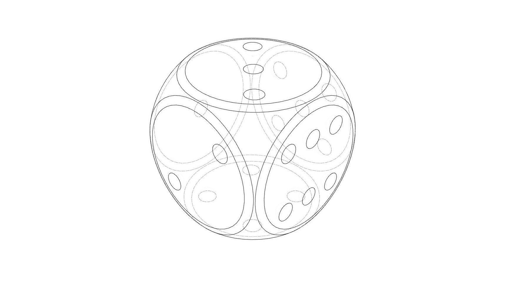 The classic dice six sides 16 mm 3D print model_10