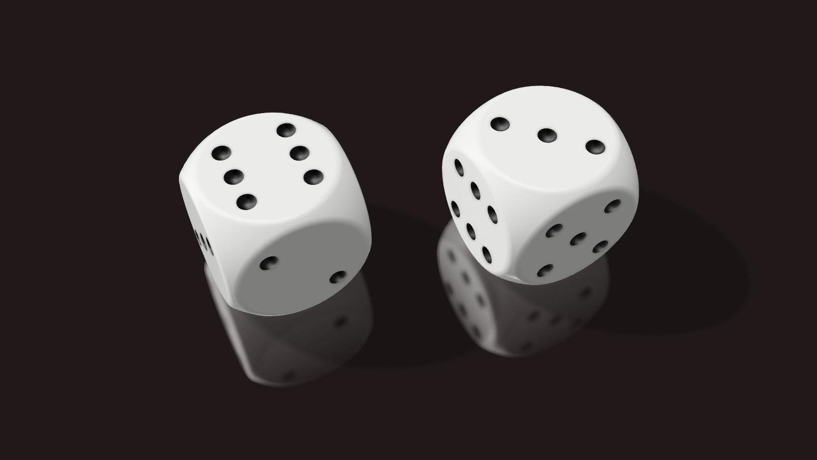The classic dice six sides 16 mm 3D print model_11