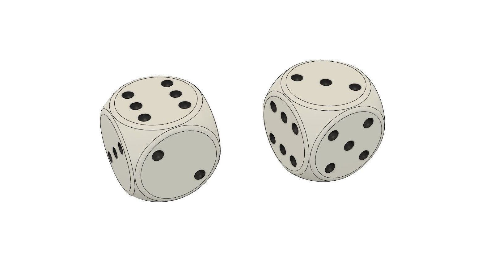 The classic dice six sides 16 mm 3D print model_4