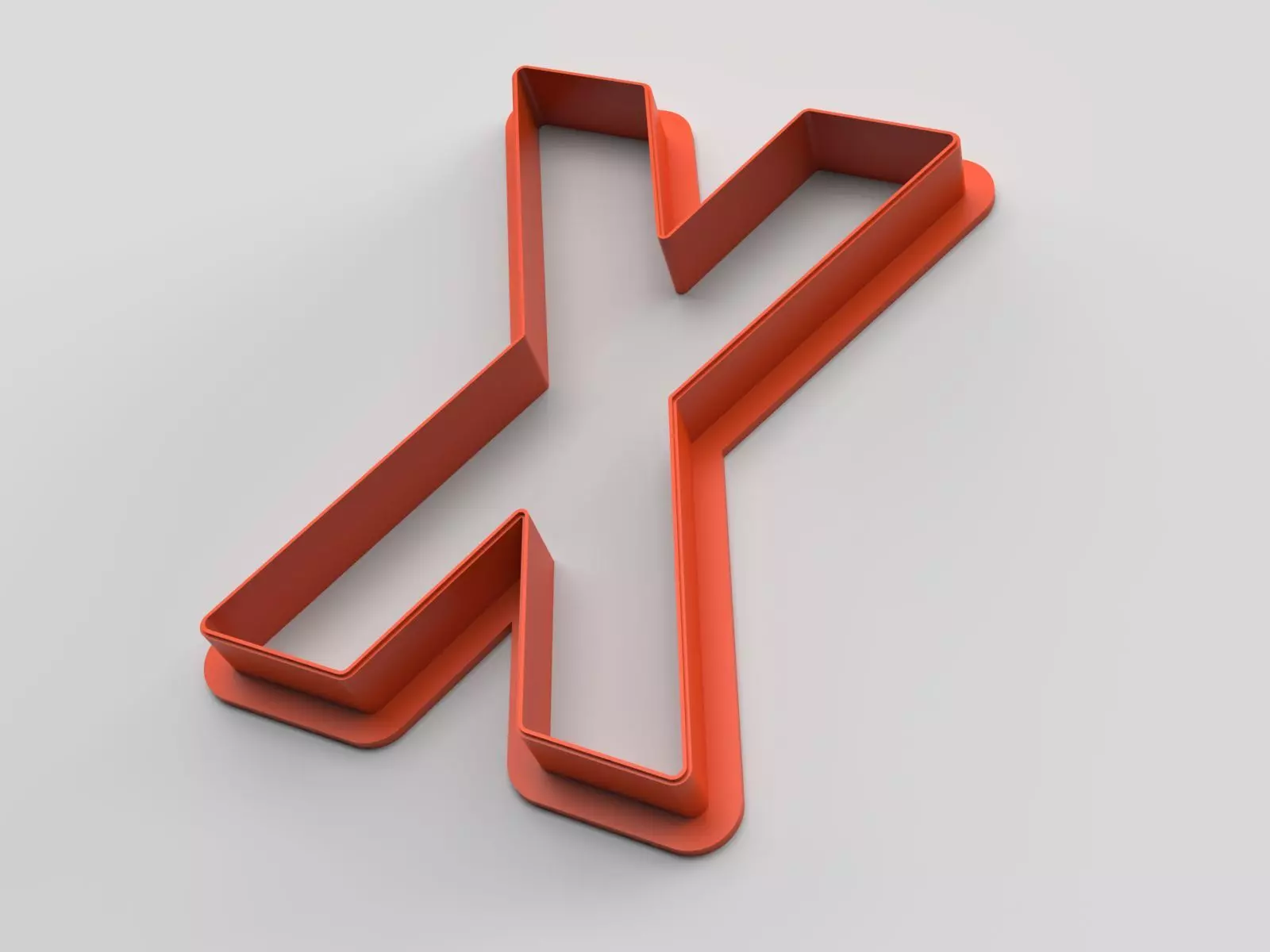 Cookie cutter - English alphabet - Letter X 3D print model