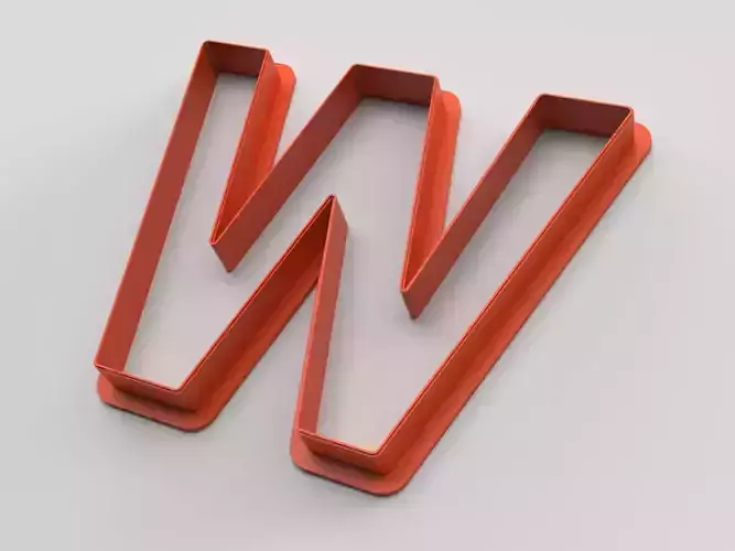 Cookie cutter - English alphabet - Letter W