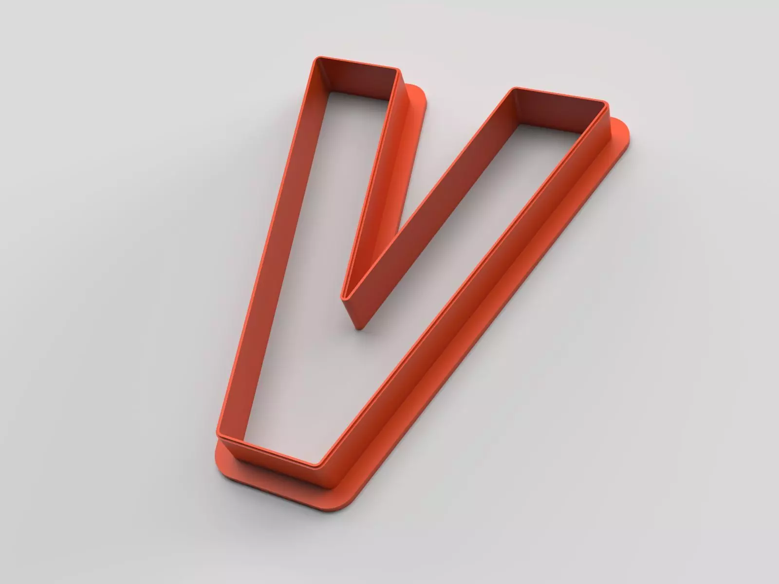 Cookie cutter - English alphabet - Letter V 3D print model