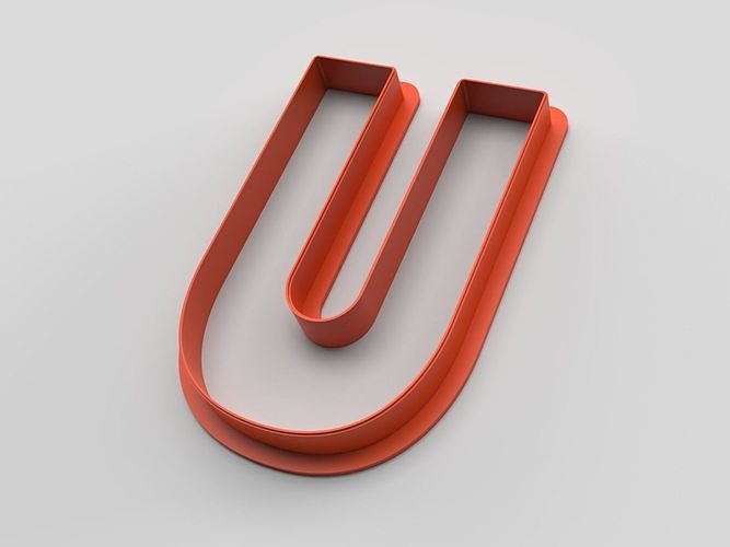 Cookie cutter - English alphabet - Letter U 3D print model