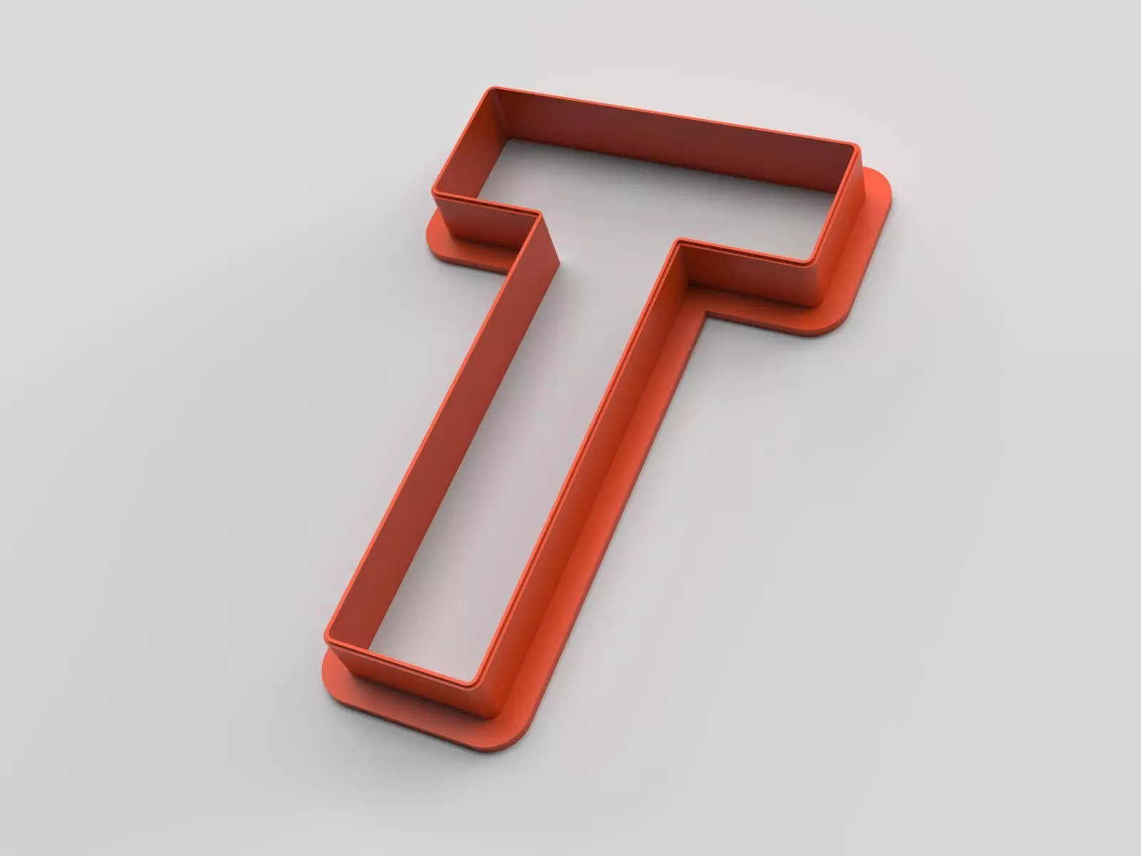Cookie cutter - English alphabet - Letter T 3D print model