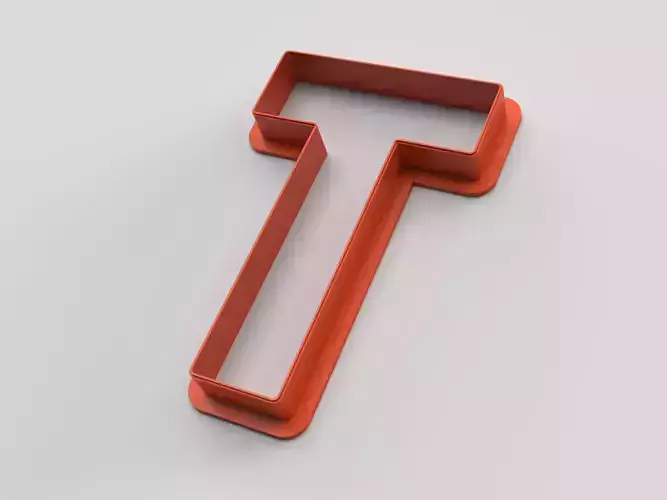 Cookie cutter - English alphabet - Letter T 3D print model