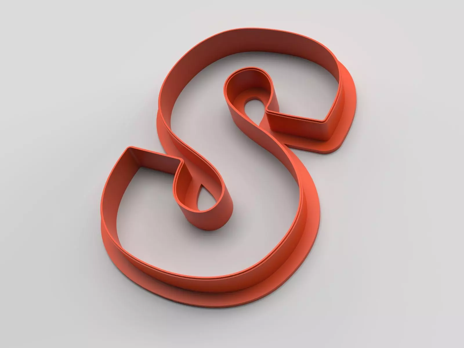 Cookie cutter - English alphabet - Letter S 3D print model