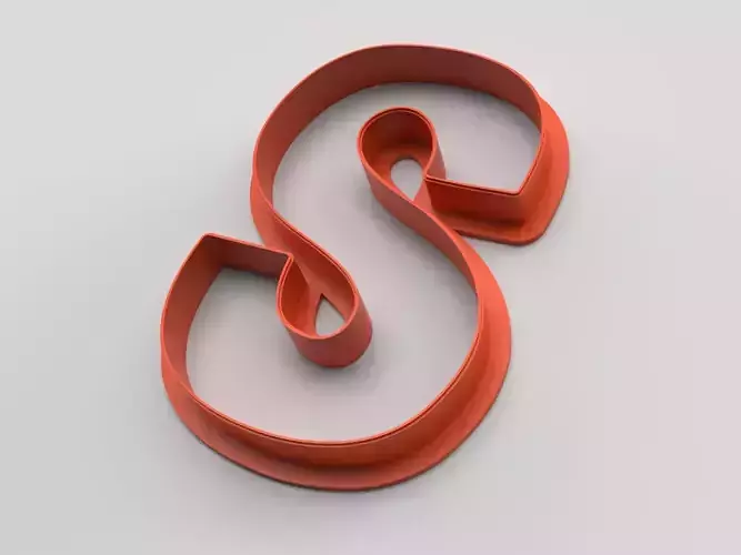 Cookie cutter - English alphabet - Letter S 3D print model