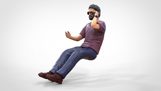 N6 Construction worker passenger 3D print model 4