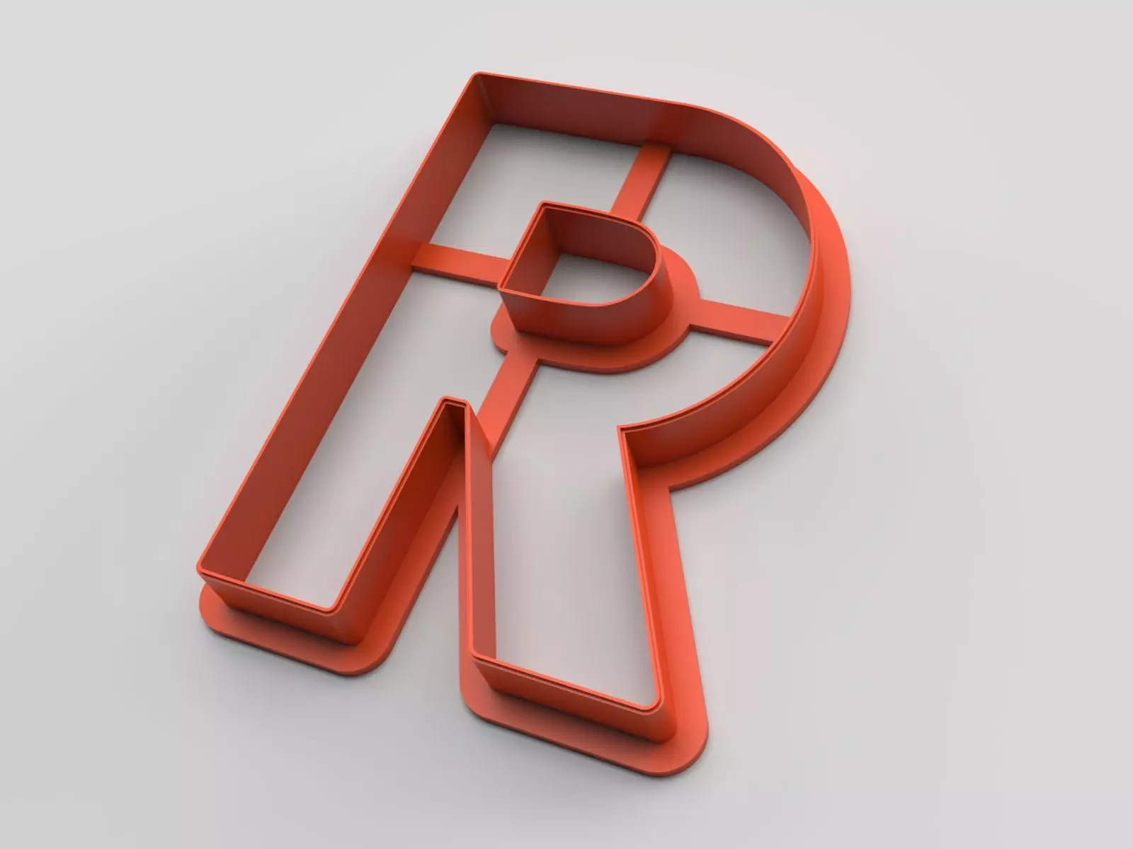 Cookie cutter - English alphabet - Letter R 3D print model