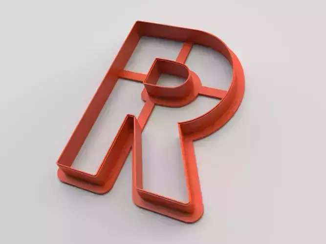 Cookie cutter - English alphabet - Letter R 3D print model