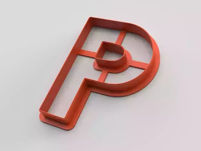 Cookie cutter - English alphabet - Letter P 3D print model
