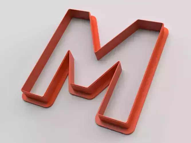 Cookie cutter - English alphabet - Letter M 3D print model