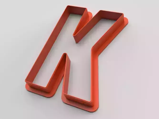 Cookie cutter - English alphabet - Letter K 3D print model