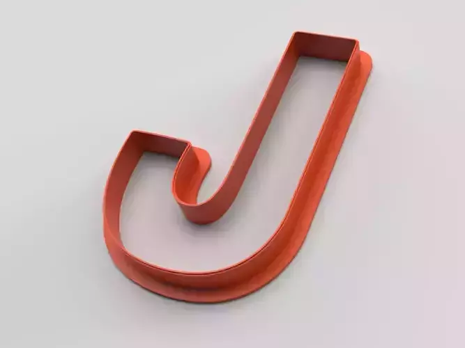 Cookie cutter - English alphabet - Letter J 3D print model