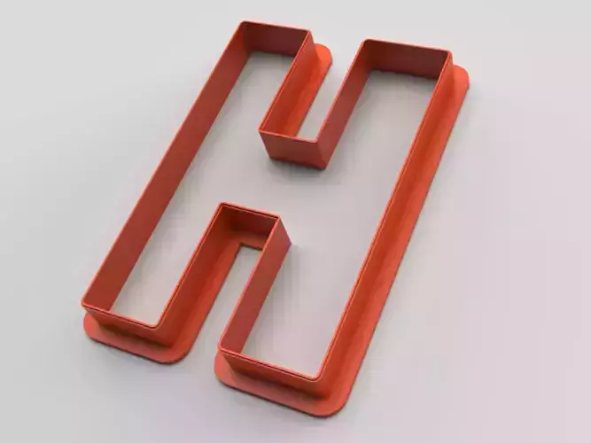 Cookie cutter - English alphabet - Letter H 3D print model