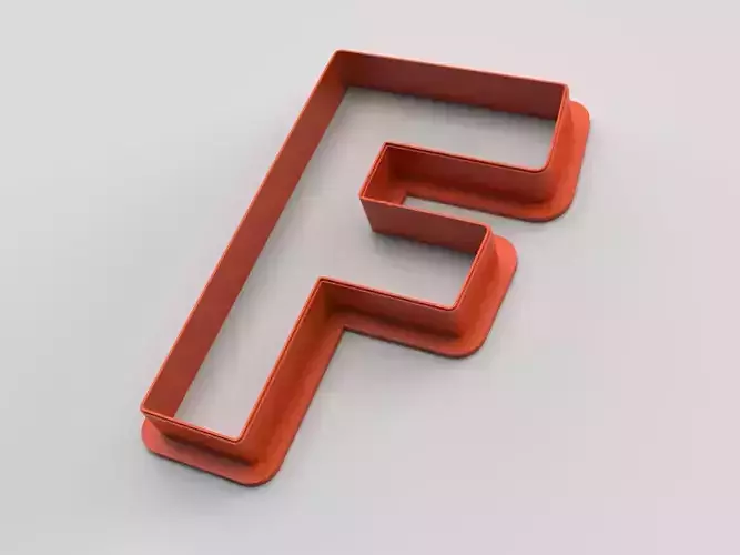 Cookie cutter - English alphabet - Letter F 3D print model