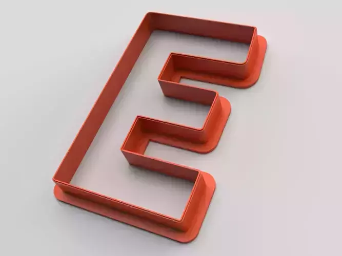 Cookie cutter - English alphabet - Letter E 3D print model