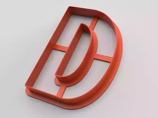 Cookie cutter - English alphabet - Letter D 3D print model