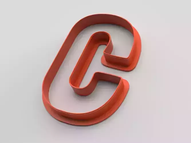 Cookie cutter - English alphabet - Letter C 3D print model
