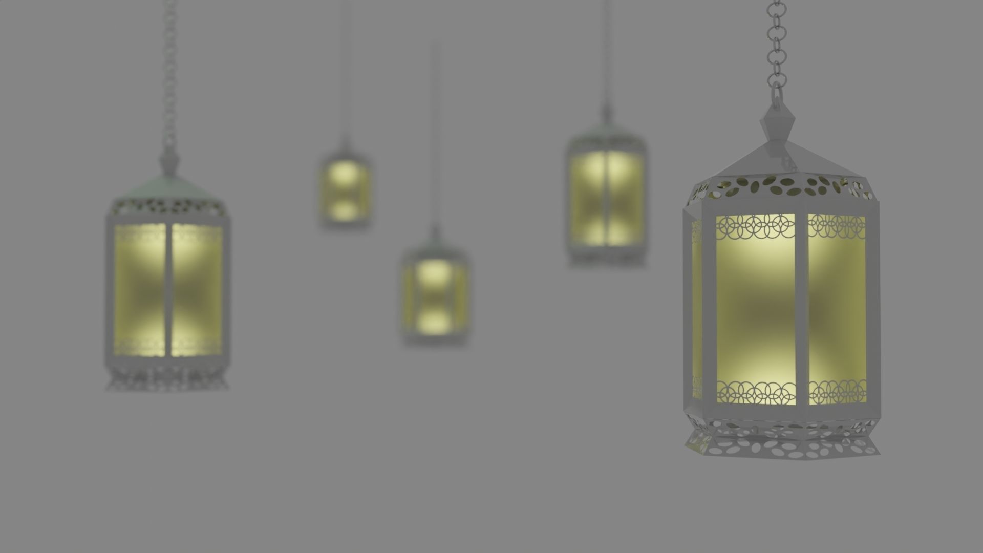 Scenic Lanterns Lights  Low-poly 3D model_6