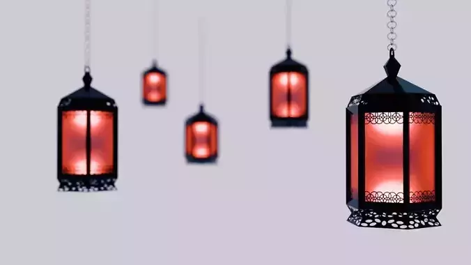 Scenic Lanterns Lights  Low-poly 3D model