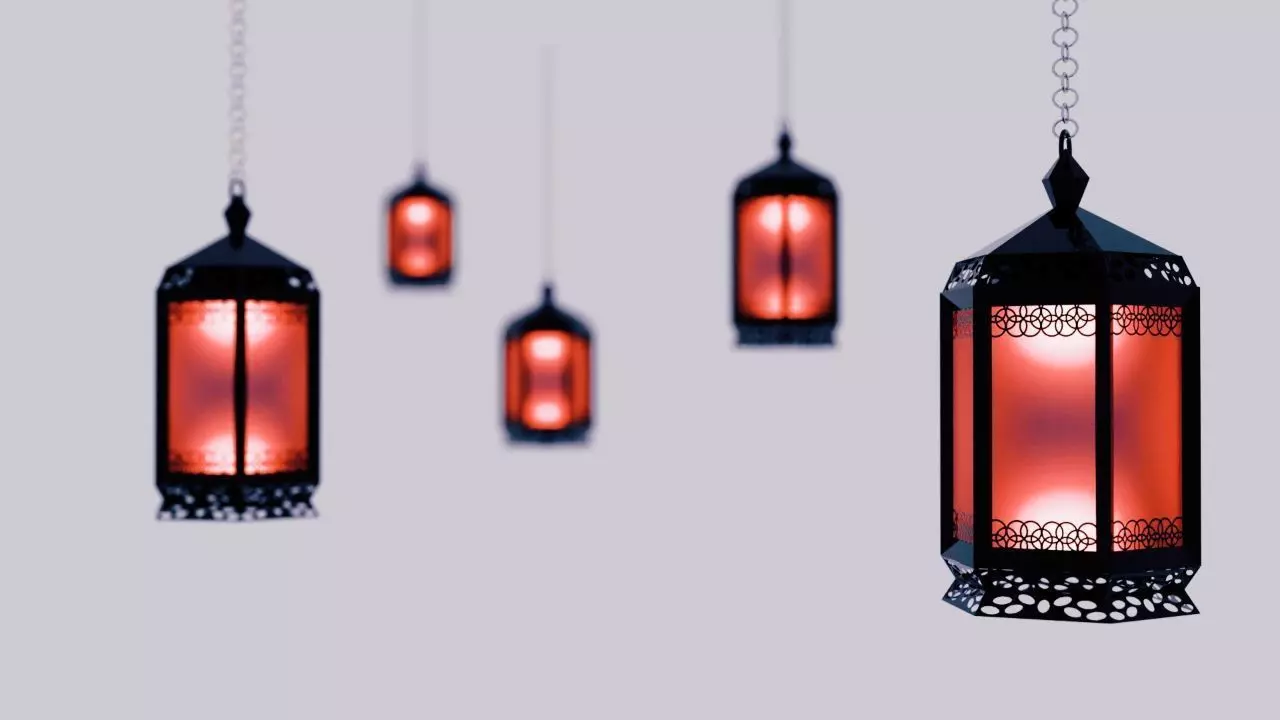 Scenic Lanterns Lights  Low-poly 3D model_0