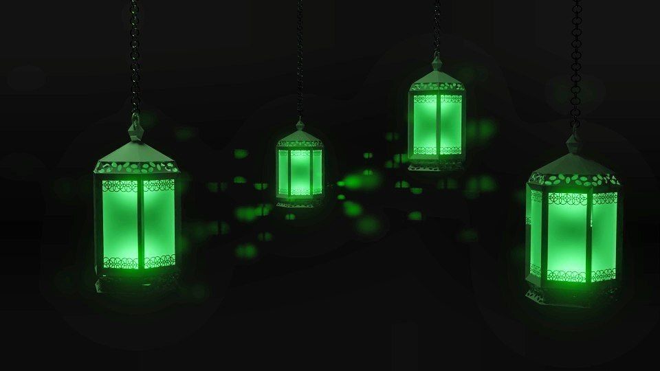 Scenic Lanterns Lights  Low-poly 3D model_1