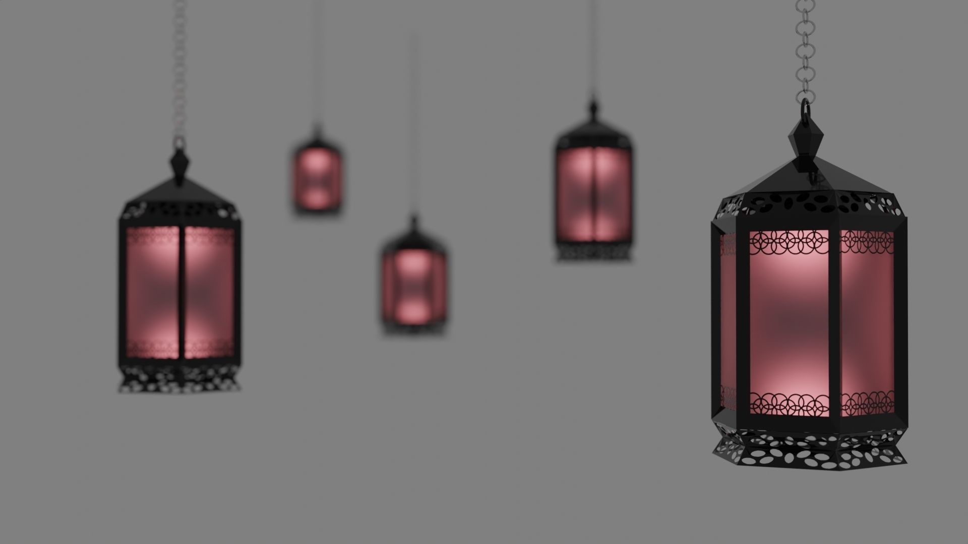 Scenic Lanterns Lights  Low-poly 3D model_5