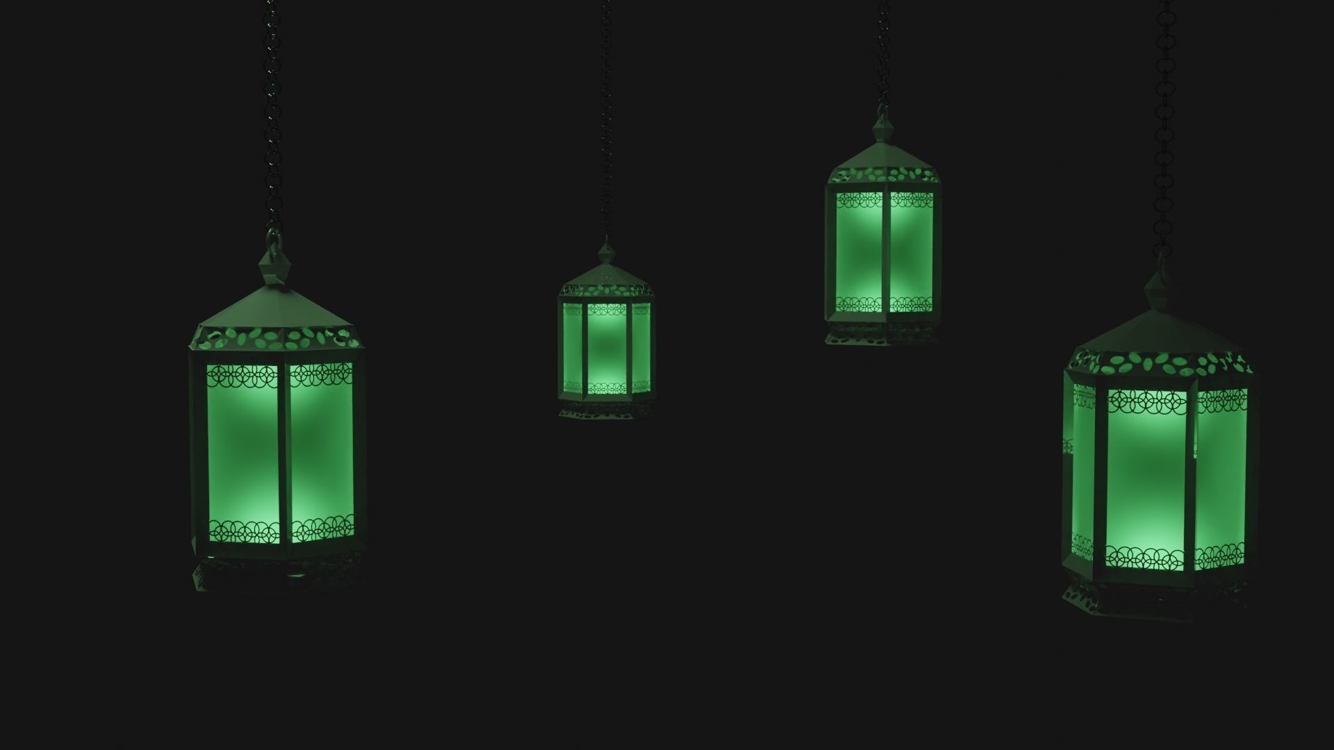 Scenic Lanterns Lights  Low-poly 3D model_7