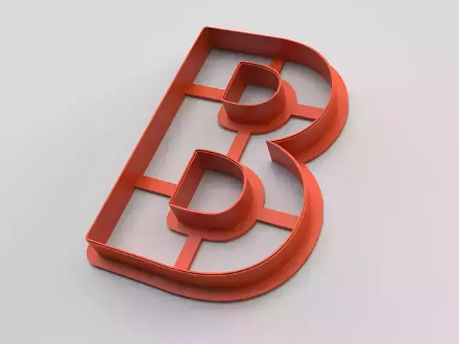 Cookie cutter - English alphabet - Letter B 3D print model