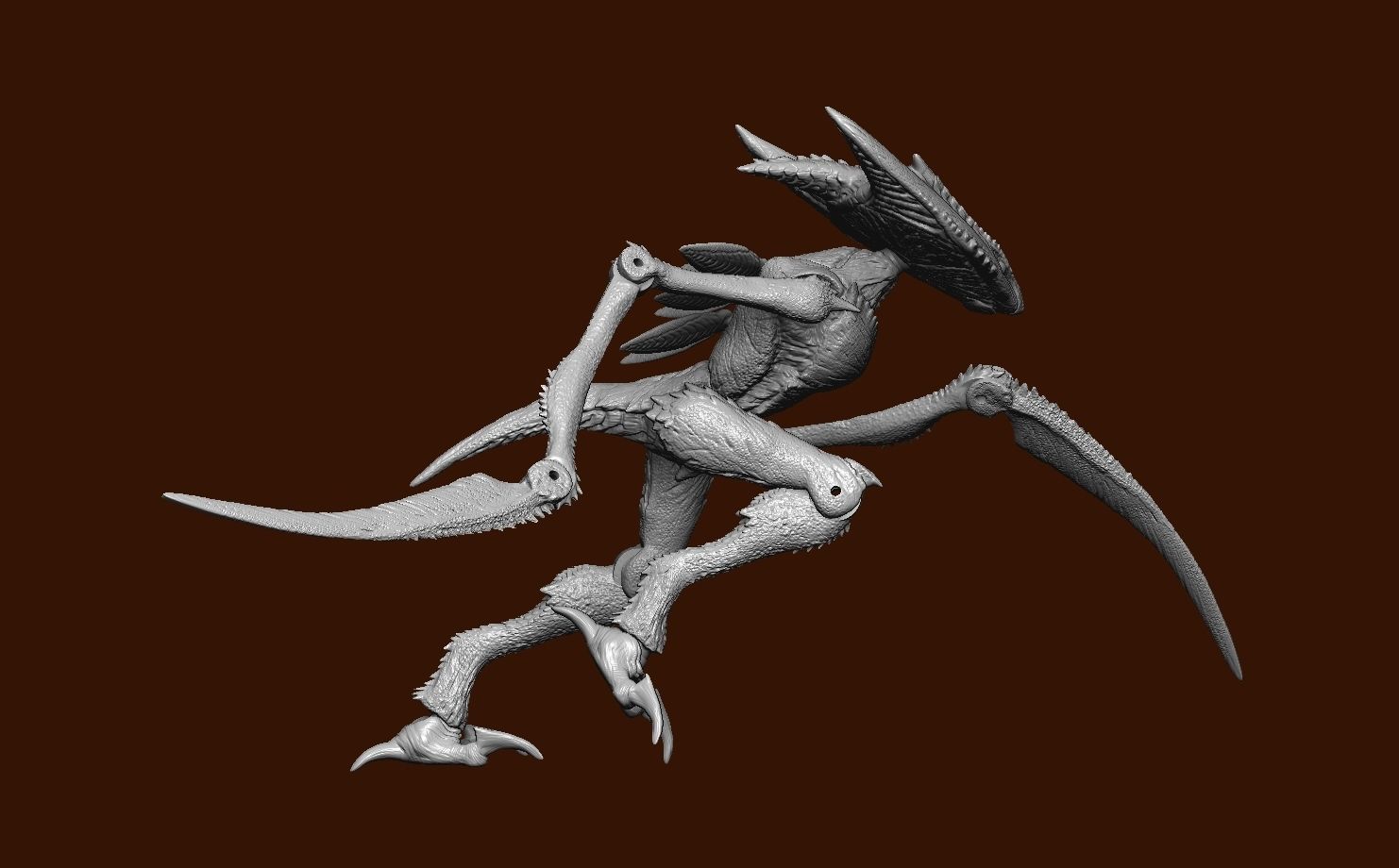 Pokemon Kabutops action realistic figure 3D model_4