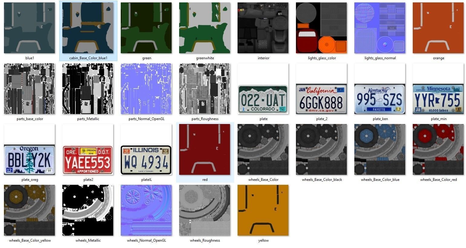 Classic semitruck Low-poly 3D model_46