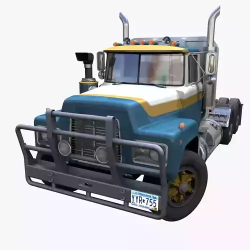 Classic semitruck Low-poly 3D model