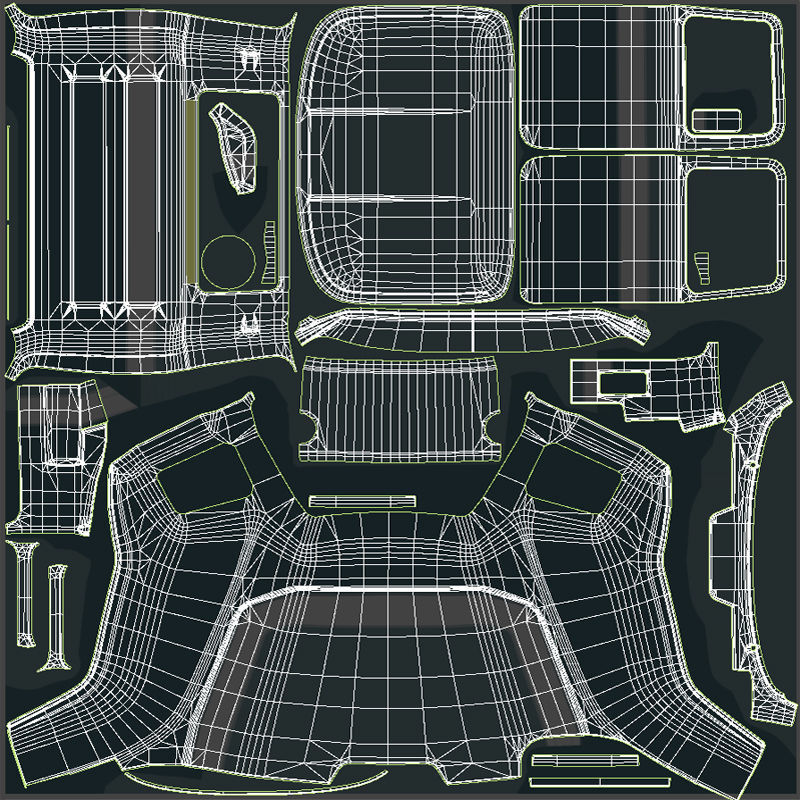 Classic semitruck Low-poly 3D model_44