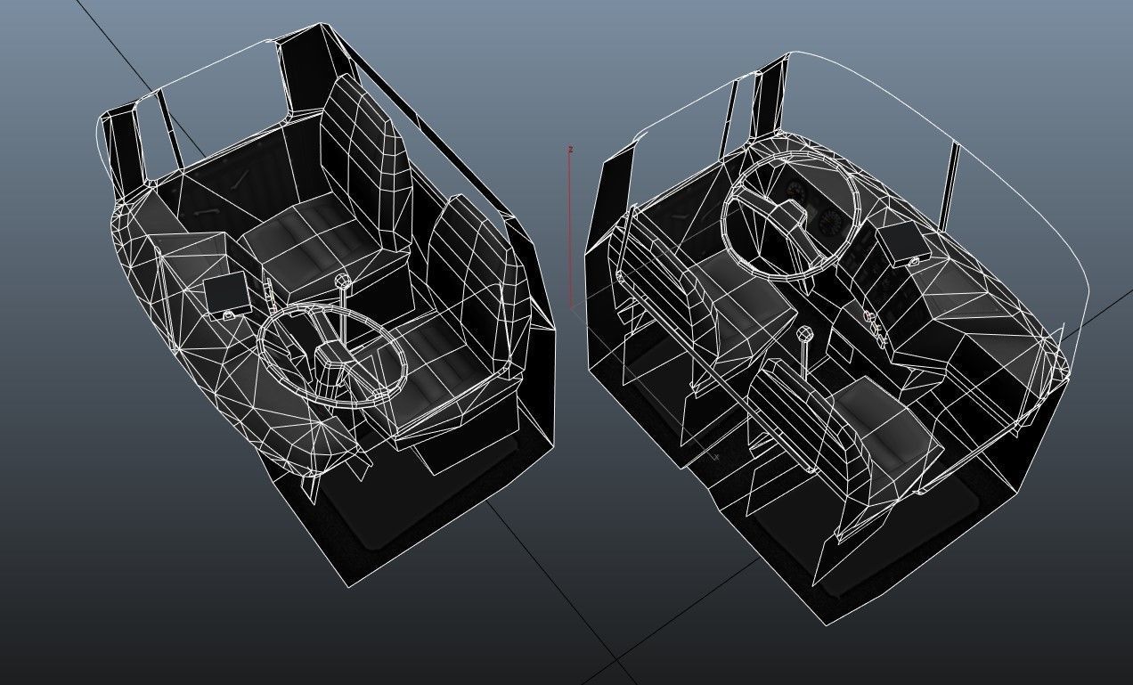 Classic semitruck Low-poly 3D model_43