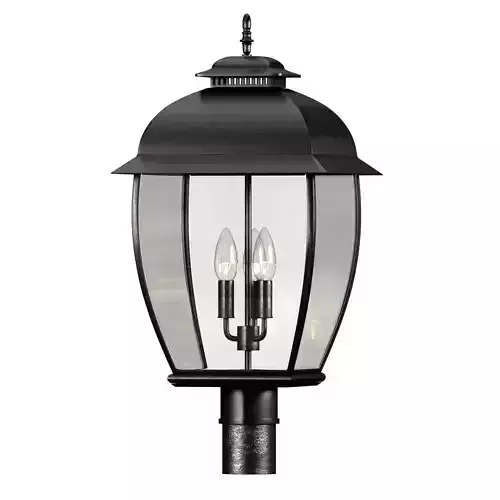 Quoizel Bain Outdoor Post Lantern in Mystic Black