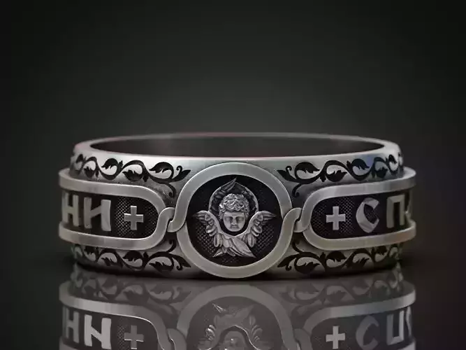 Ring Cherub orthodox christian men 3D print model