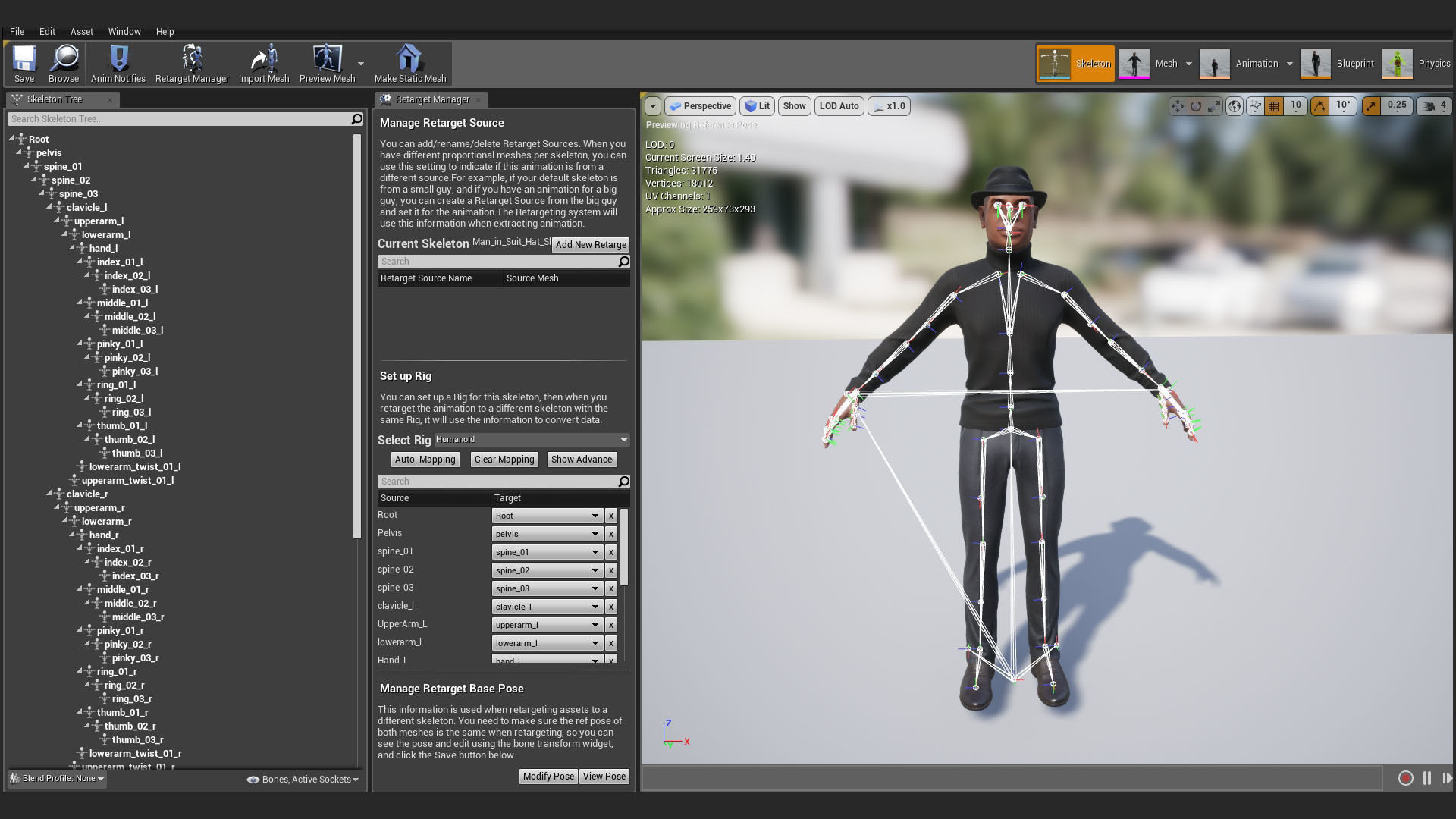 Man In Suit and Hat Low-poly 3D model_12