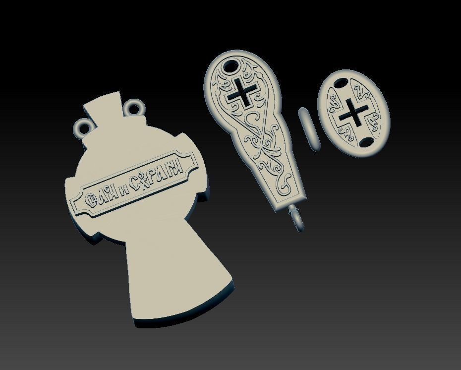 Cross for men jewelry pendant chain necklace 3D print model_11