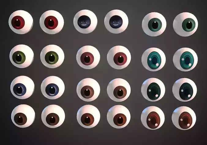 12x eye colors textures pack Low-poly 3D model