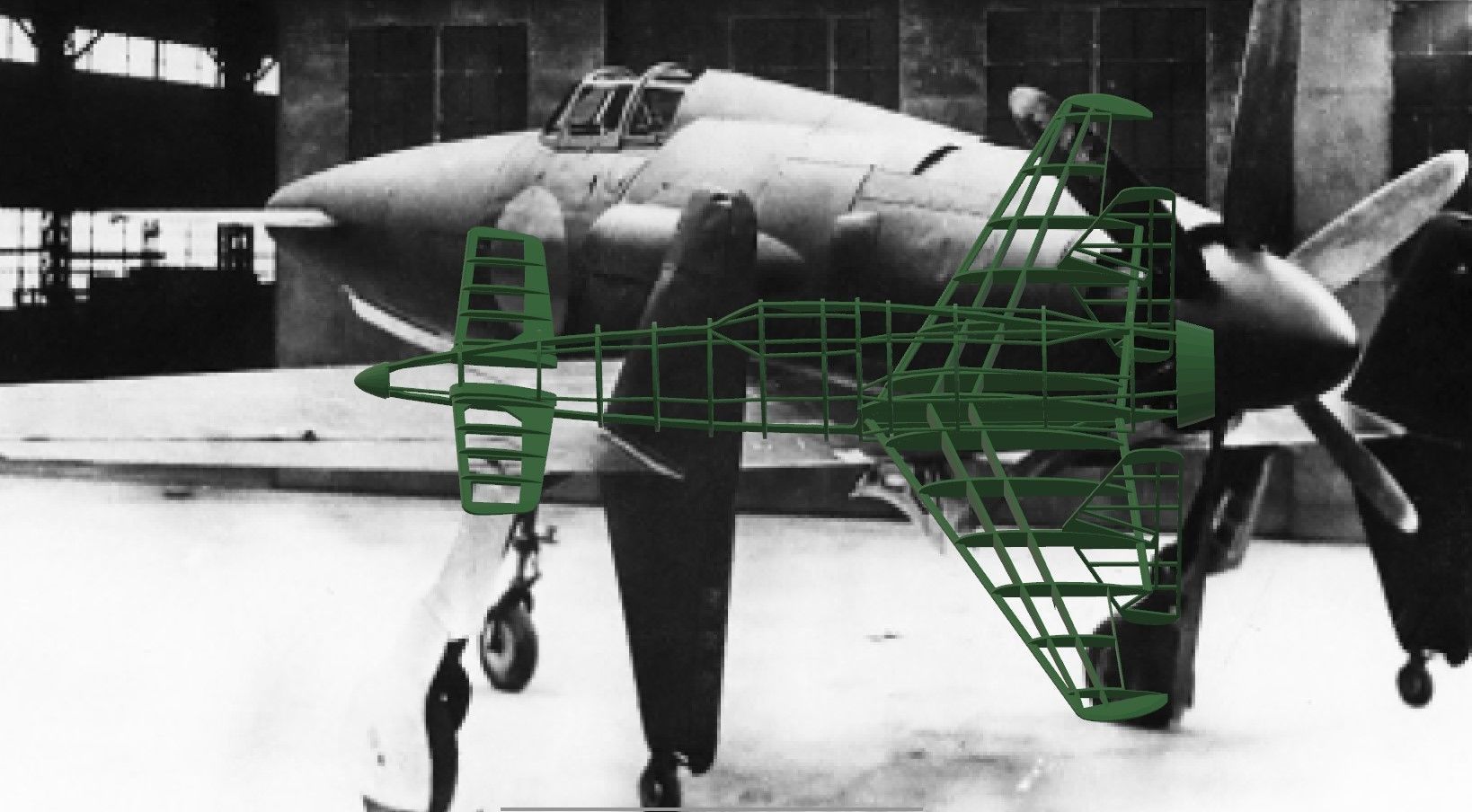 J7W1 Shinden Scale Flying Aircraft 1000mm 3D print model_5