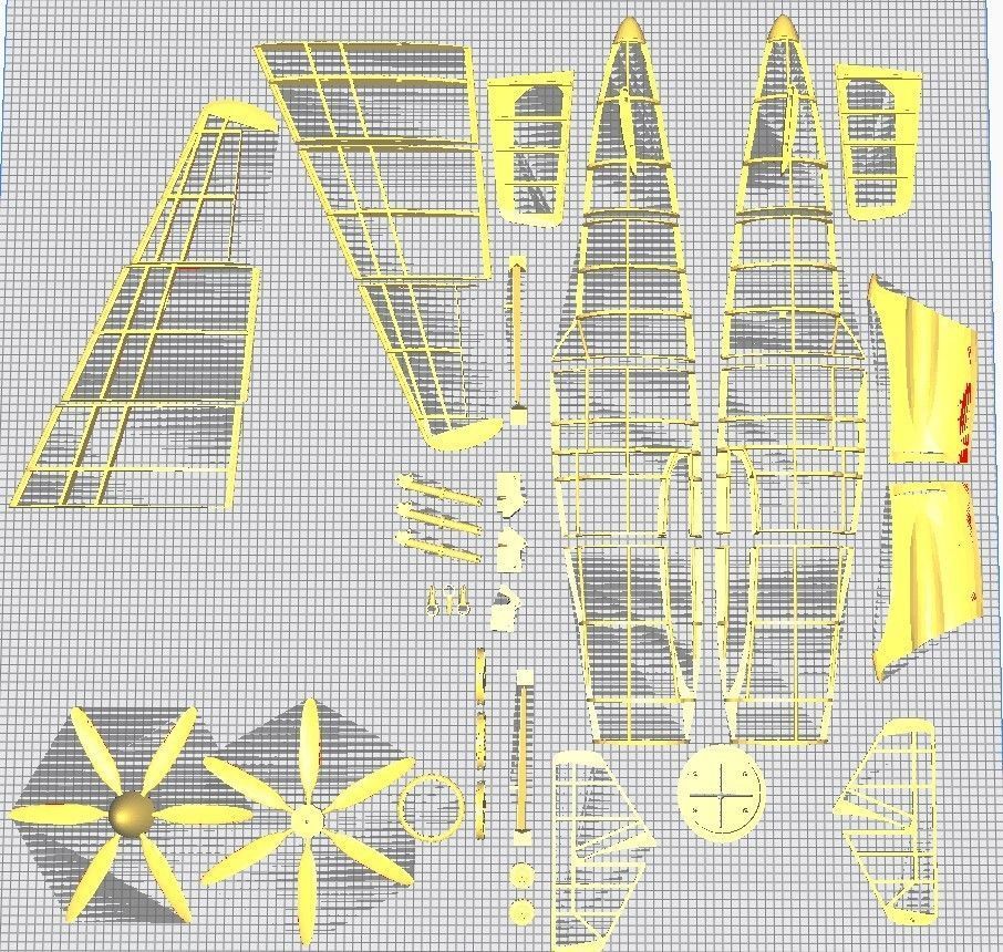 J7W1 Shinden Scale Flying Aircraft 1000mm 3D print model_4